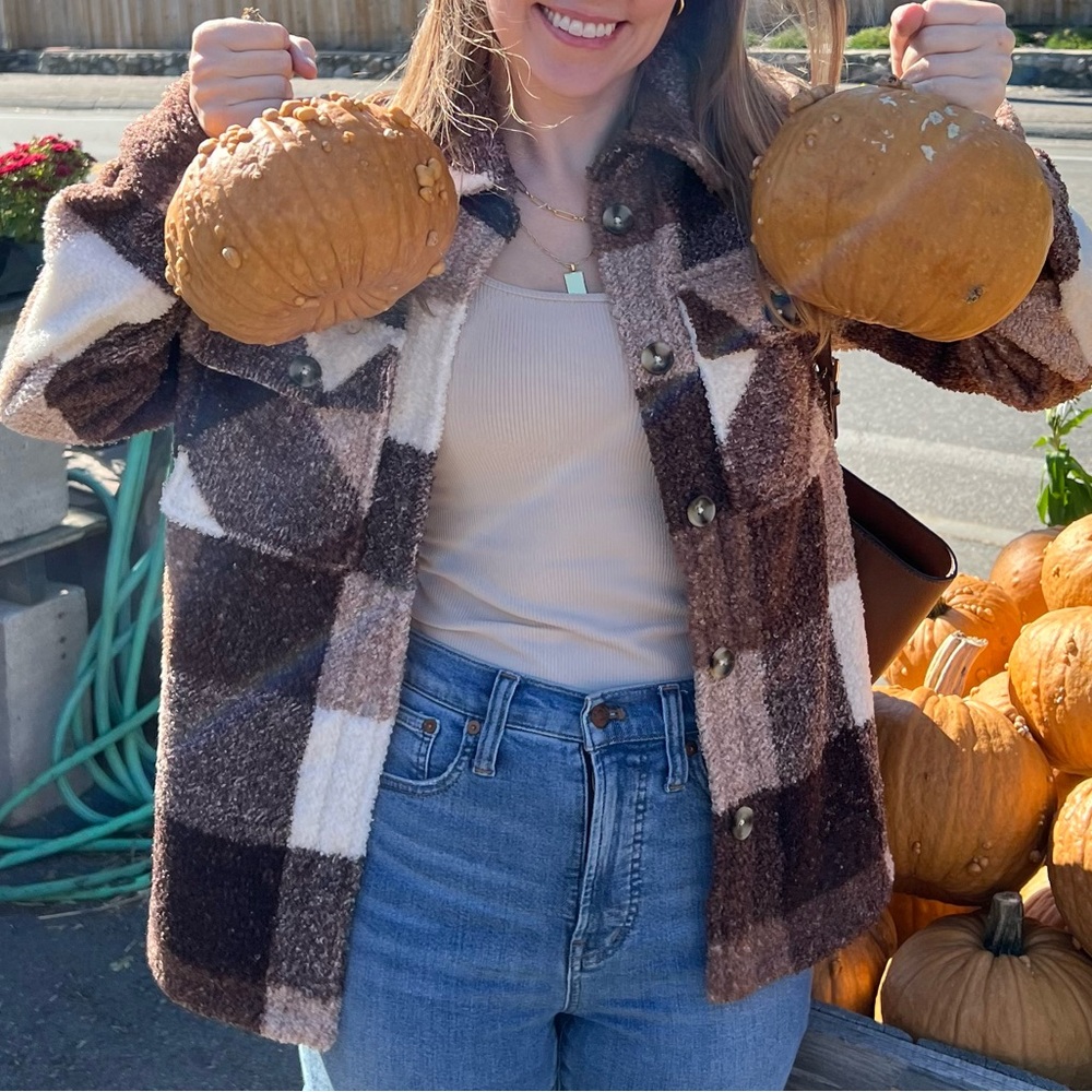 Abercrombie & Fitch Women's Brown Plaid Cozy Jacket (Shacket) - XS